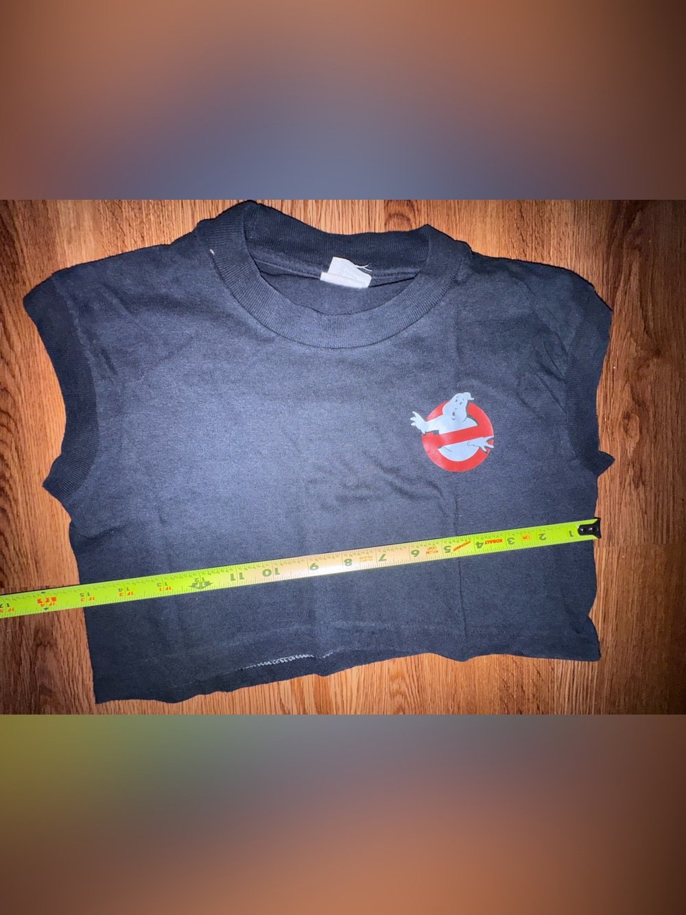 Vintage single stitch Black Ghostbusters crop top Tee 80s